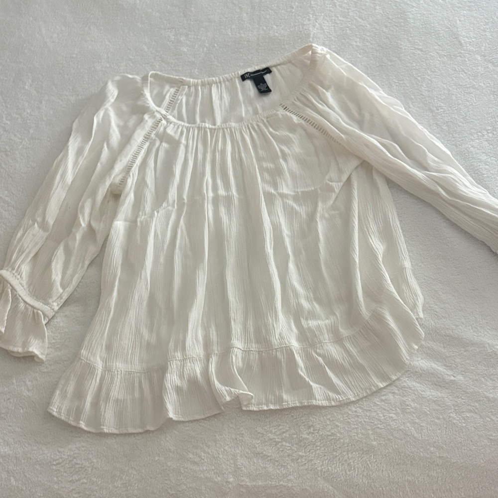 INC International Concepts Cream Blouse